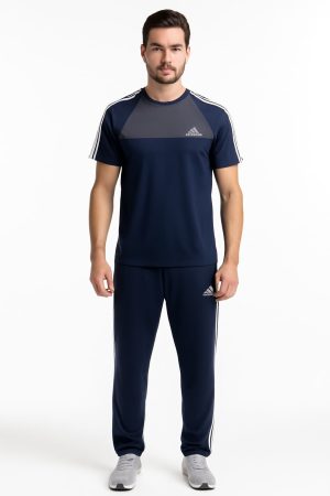 Drifit Summer Tracksuit - Navy &Gray +White Straps #212