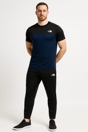 Drifit Summer Tracksuit - Black & Neavy Blue Combo #219