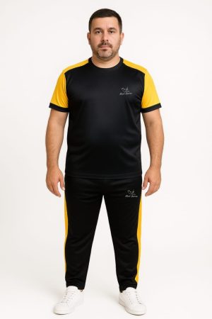 Drifit Summer Tracksuit - Black & Yellow Awesome Combo #229