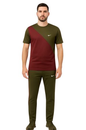 Drifit Summer Tracksuit - Olive  Green & Maroon Awesome Combo #230