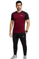 Drifit Summer Tracksuit - Maroon & Black Reglan Sleeve #231