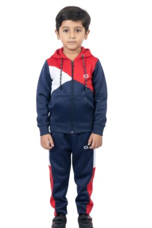 Winter Collection-kid's Only- Navy,Red & White Premium Tracksuit.