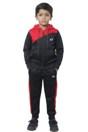 Winter Collection-kid's Only- Black & Red Premium Tracksuit.