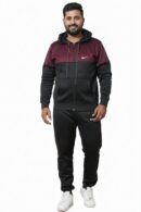 Man's Winter Collection- Black & Maroon Premium Tracksuit.