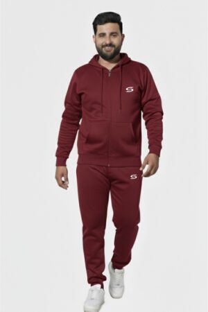 Winter Collection-Man's Only- Maroon Premium Tracksuit.