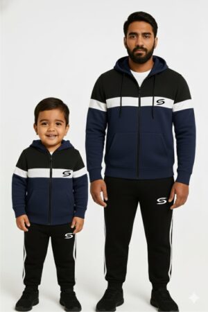 Winter Collection- 3 Strp Navy, Black & White Premium Tracksuit.. Father’s Style Edition .